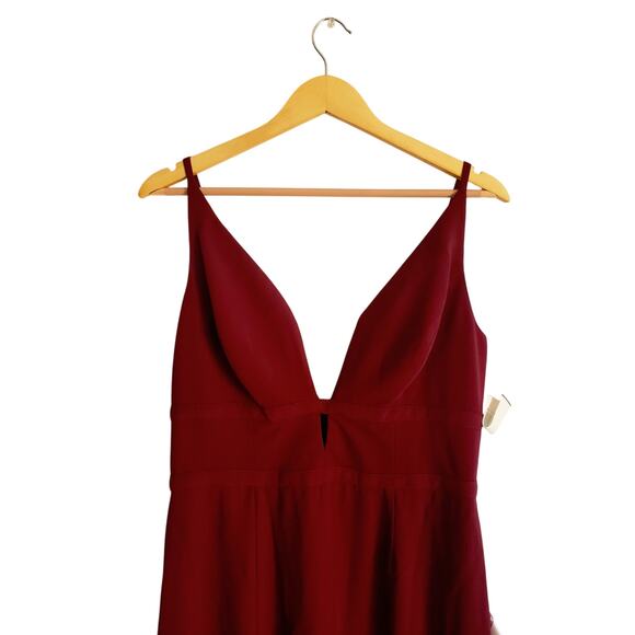Dress The Population NWT Viola Gown Burgundy Size Large - Picture 2 of 11